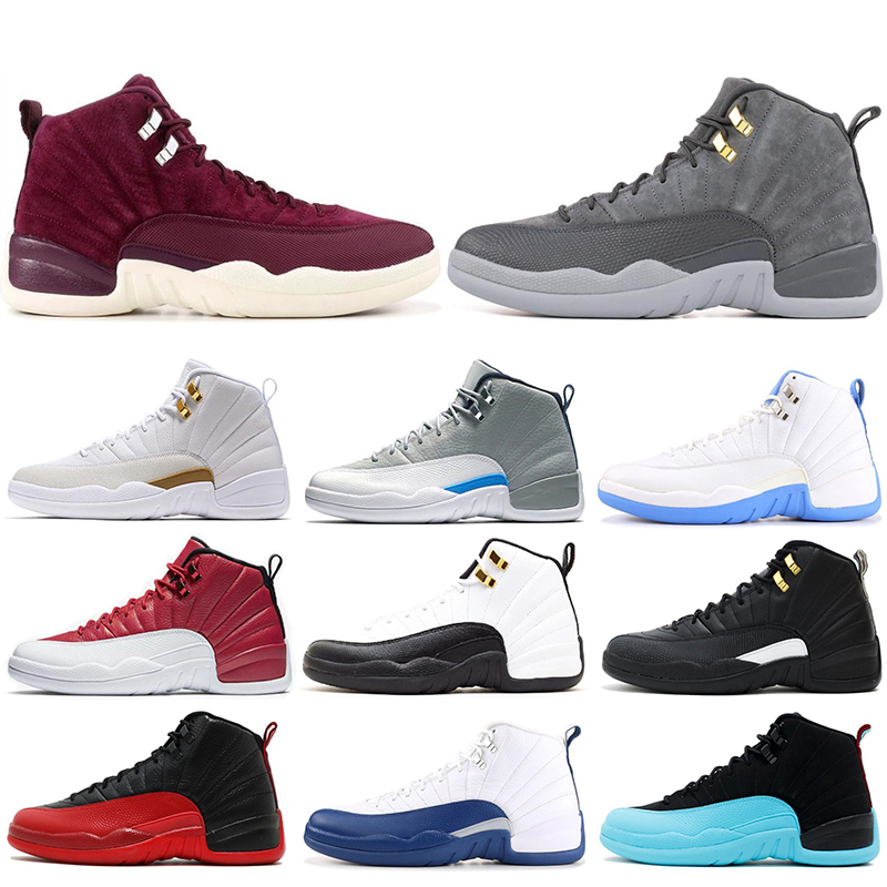 

New mens 12 12s Basketball shoes Flu game Bulls Michigan University blue College navy the master Dark Grey men Sports Sneakers size 8-13