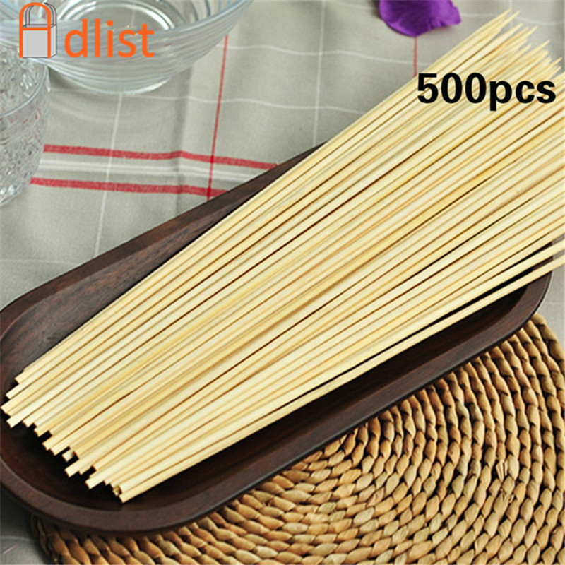 100 Bambù Spiedini BBQ Kebab in legno Spiedino Carne COOK GRILL BARBECUE CAMPEGGIO legno