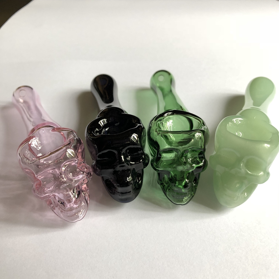 

4 Inches Skull Glass Pipe Dab Rigs Smoking Water Bong Bowls Oil Nail Tobacco Hand Water Pipe Glass Oil Burner Bubblers