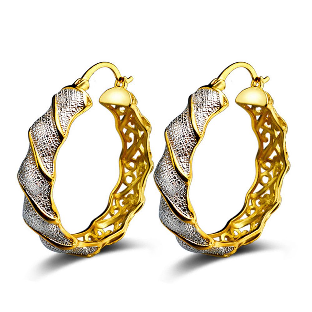 Boucles d'oreilles épaisses Big Circle 2 couleurs 18k Gold Filled Womens Hoop Boucles d'oreilles Style le plus récent Accessoires de mode