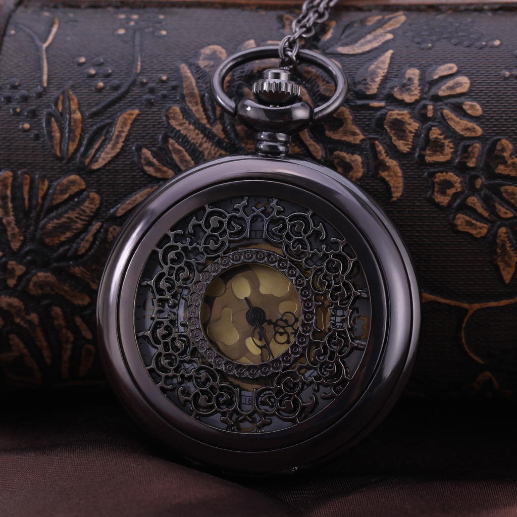 

Wholesale 100pcs/lot Pendant Chain Quartz Bronze Watch Hollow Pocket Watch PW116