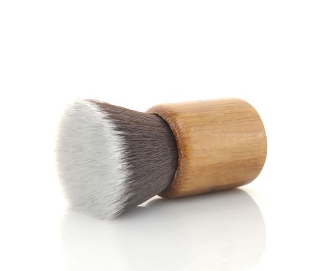 

Single Round Brush Bamboo Handle Mini Multi-Function Flat Brush Foundation Nylon