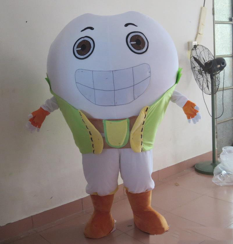 

2018 High quality hot the head white teeth tooth mascot costume for adult to wear for sale, Same as photo