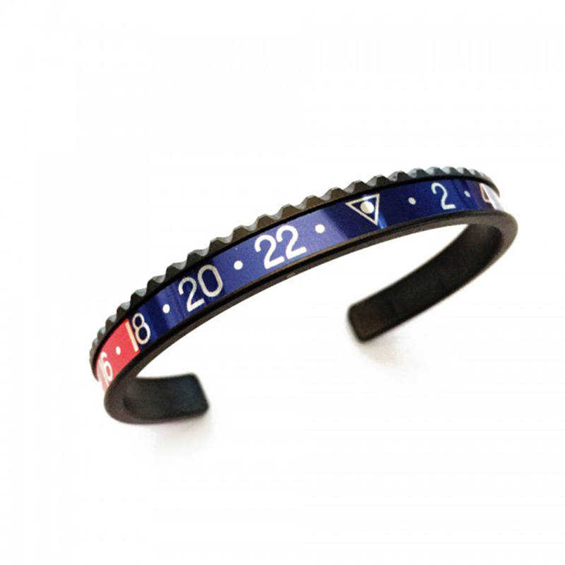 love gift mixed steel black bangles bracelets manchette initial cuff bangle speedometer bracelet for women men sport-image-376525693