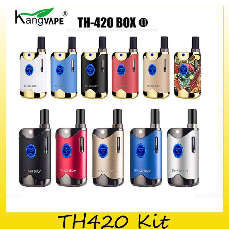 

100% Original Kangvape TH-420 II Starter Kit 650mAh Preheat VV Battery with 0.5ml Ceramic Coil Cartridge TH420 V2 Vape Mod 510 Pen Authentic, Th420 full kit (mixed colors)