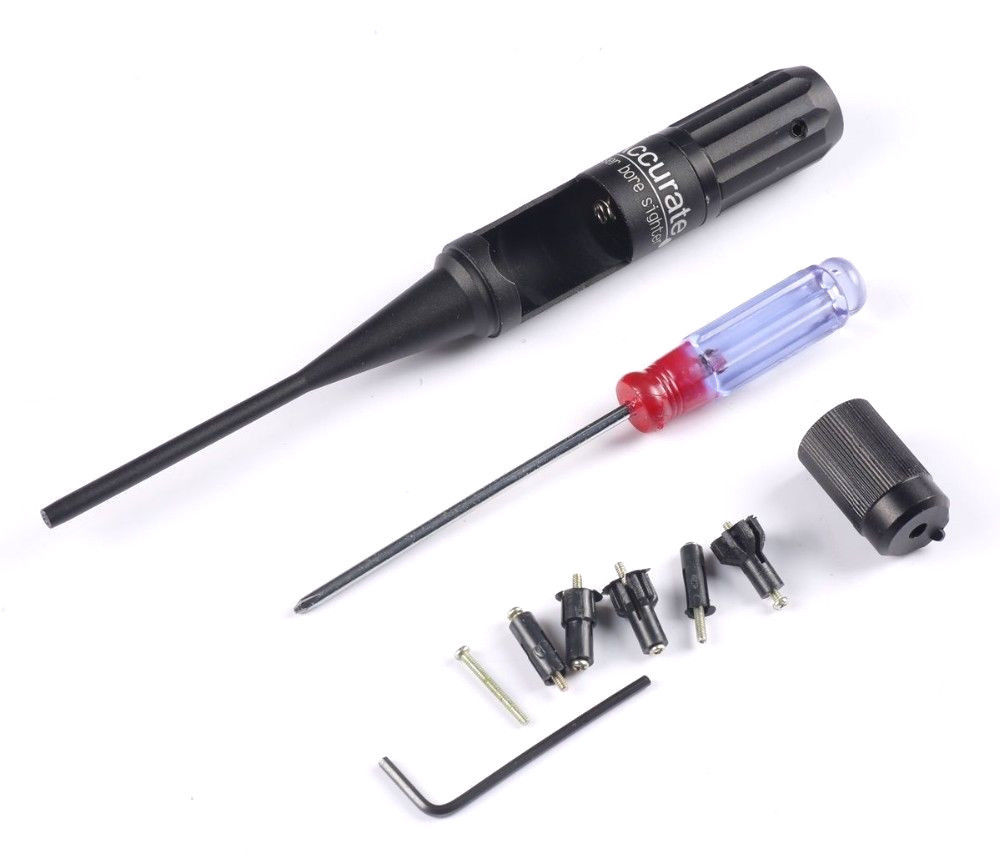 

Red Laser BoreSighter Kit For .22 To .50 Caliber Rifles Handgun Bore Sight