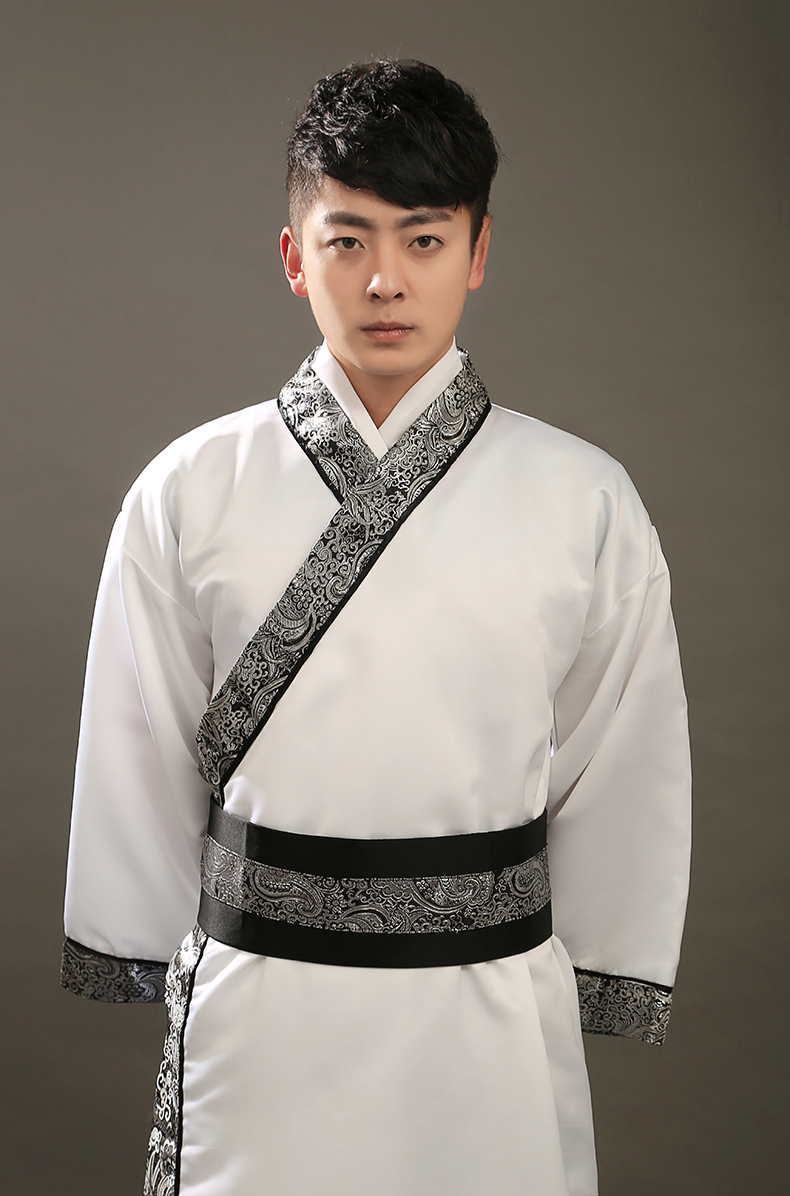 

New 2018 Hot Men's hanfu costume cosplay clothes isconvoluting male long sleeves black stage cotton linen clothes Free shipping