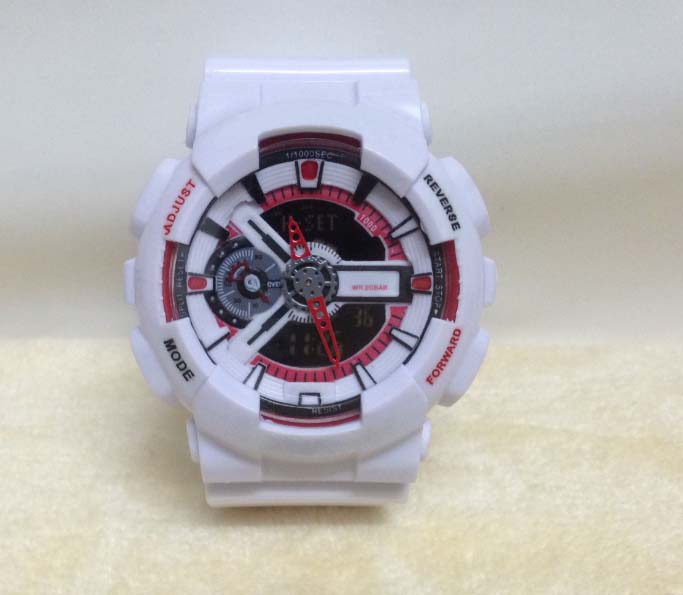 White with red