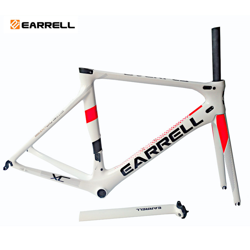 

2018 carbon road bike frame carbon road cycling race bicycle frameset 50/53/56 brompton quadro de bicicleta bike frame free ship, White