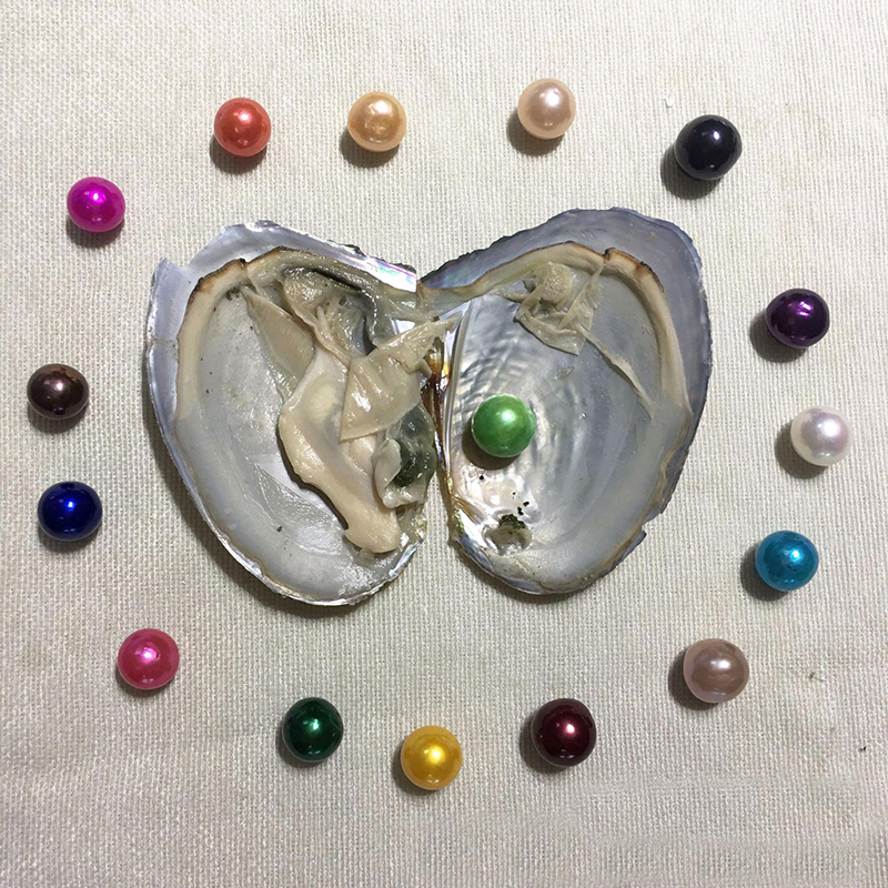 

2018 New DIY 9-12mm Colorful Near Round Edison Pearls In Freshwater Oyster Shell Jewelry Suprise Festival Gift Vacuum Package Free Shipping