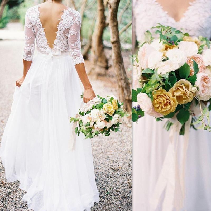 Wholesale Plus Size Long Sleeve Casual Winter Wedding Dresses