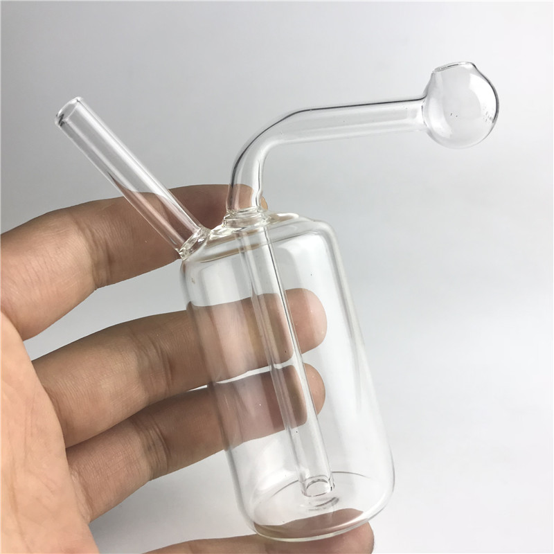

New mini glass oil burner bong with 4 inch clear pyrex thick glass oil burner water pipe recycler oil burner bong