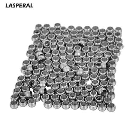 

LASPERAL 100Pcs Stainless Steel Silver Color Smooth Hole Beads For Women Gifts Necklace Jewelry Accessories Making Spacer Beads