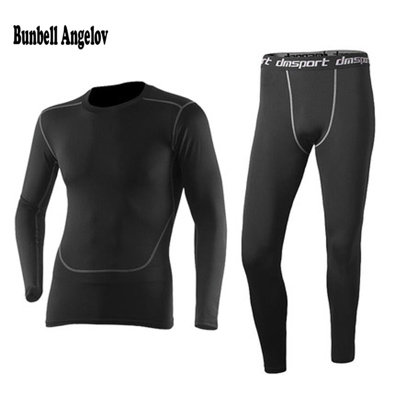 New mens Thermal Underwear Set 2016 Winter Warm Hot-Dry Technology Surface Elastic Force Long Johns Suit Compression lucky john