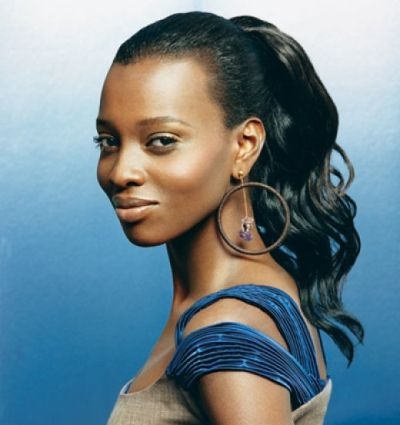 

Black women Human Hair Ponytail hairpiece wraps around Clips wet wavy Brazilian Virgin Hair natural wavy Pony tail Hair Extensions 120g