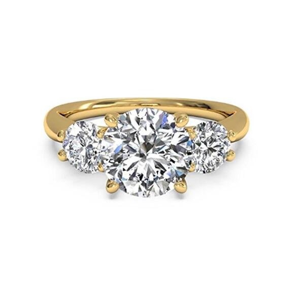 

D/F Color 1Ct,2Ct,3Ct Lab Diamond Moissanite Jewelry Yellow 9K,14K,18K Gold Ring Luxury Wedding Engagement Ring With Certificate