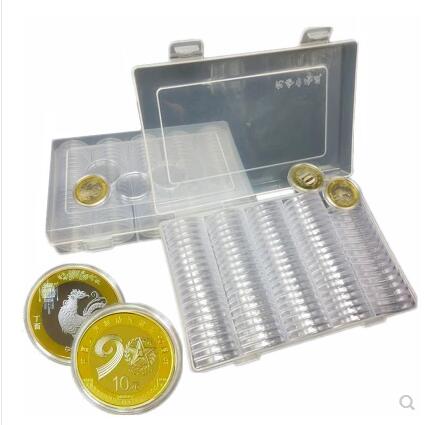 

100Pcs/Box Coin Box Clear 30mm Round Boxed Holder Plastic Storage Capsules Display Cases Organizer Collectibles Gifts
