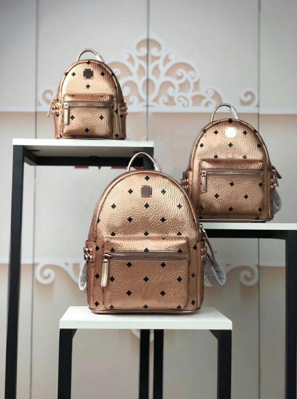 2018 nouvelle mode version coréenne M punk clouté or sac à dos étudiants hommes et femmes sac voyage sac à dos