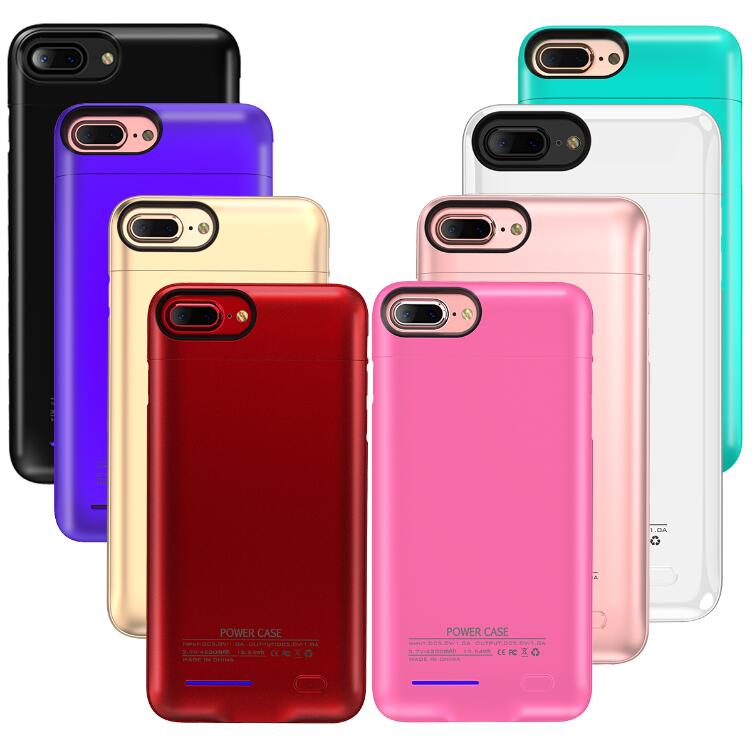 

For iPhone X 8 7 6 Plus Power Bank Slim Phone Charger Battery Case External Battery Back Cover Case With Kickstand With Retail Package