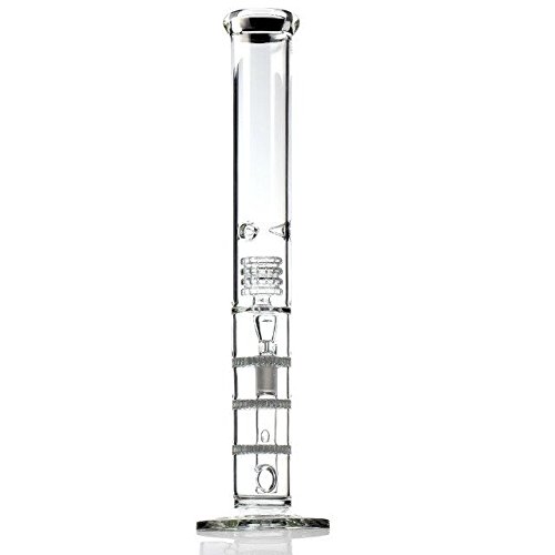 

2018 Bongs Exquisite Hand Blown Thick Glass Bong Trible Honeycomb Percolator Glass Water Pipe Height 42cm