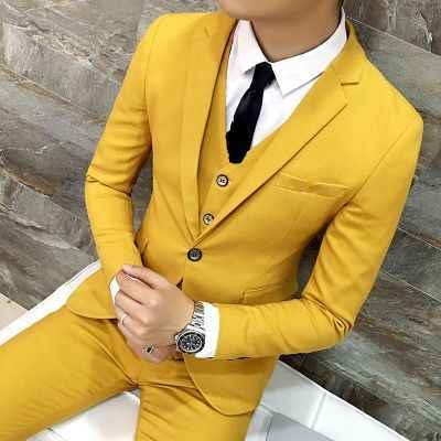 

Top Design Groom Tuxedos One Button Notch Lapel Groomsmen Best Man Suit Wedding Mens Suits (Jacket+Pants+Vest+Tie) J394, Same as image