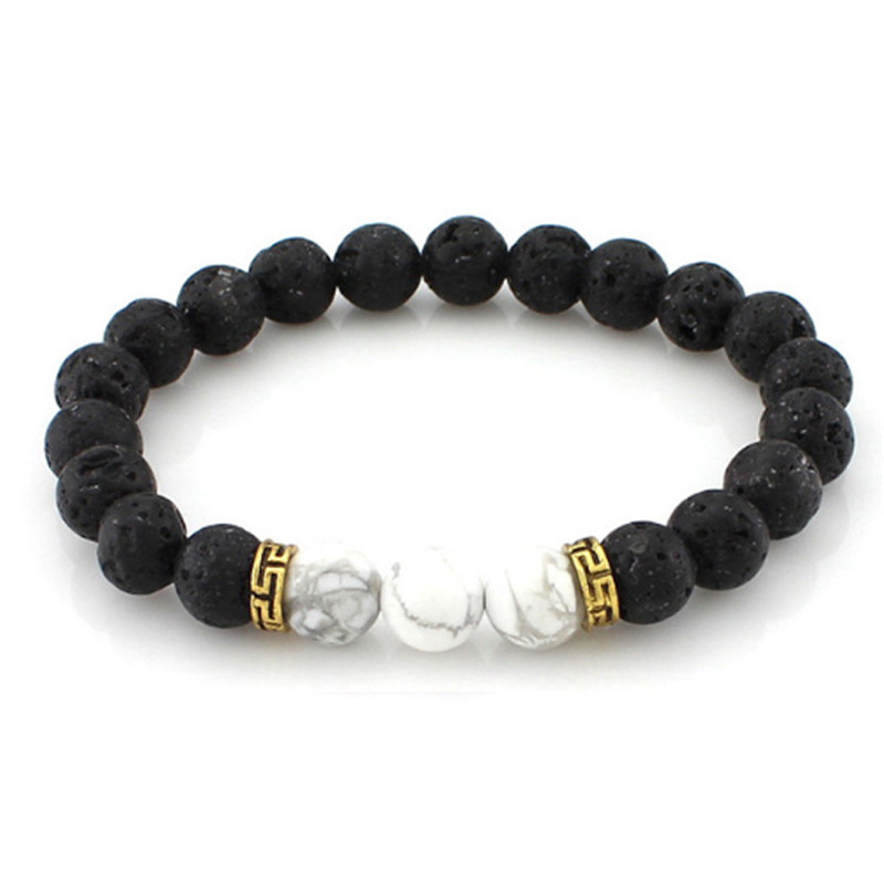 

8mm Lava Stone Beads Bracelet Men Strand Bracelets For Women Handmade 2017 Men Jewelry Charm Cuff Wristband Adjustable Bileklik