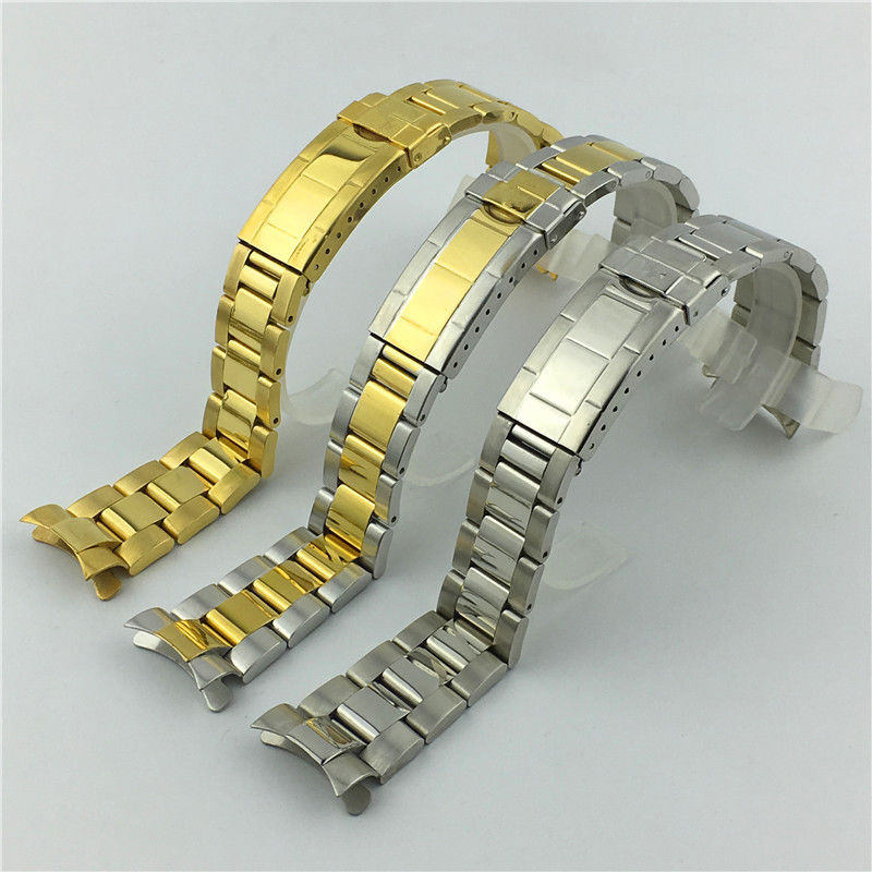 

20mm Stainless Steel Watchband For Rolex DaytonaStrap Sub-mariner Wristband, Black;brown