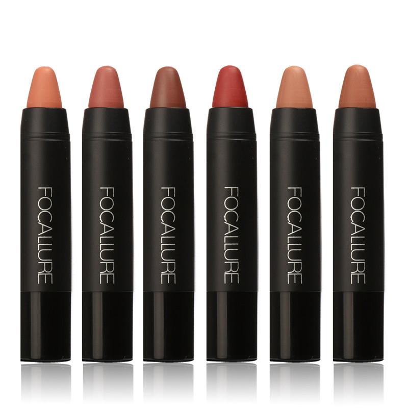 

2018 Fashion New Brand FOCALLURE Lipstick Sexy Long Lasting Lip Tint Waterproof Pigment Velvet Brown Nude Matte Lipstick Pencil, Mixed color