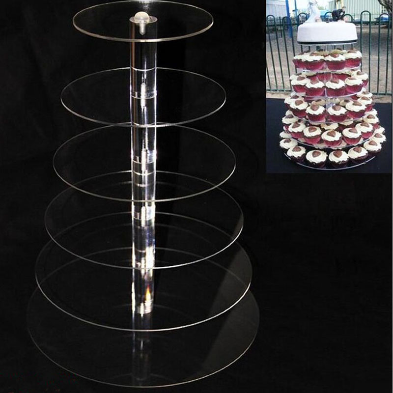

6 Tier Acrylic cupcake stand Round Cake Stands for Wedding Party Cake Display Decoration cupcake holder ZA5613