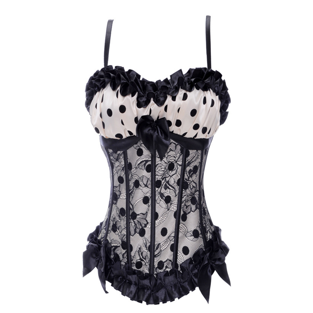 

Fashion Corset Underbust Body Shaper Women Body Slimming Chest Harness Chest Compression Vest 6 Colors F0633 with Bow Lace Decor., White