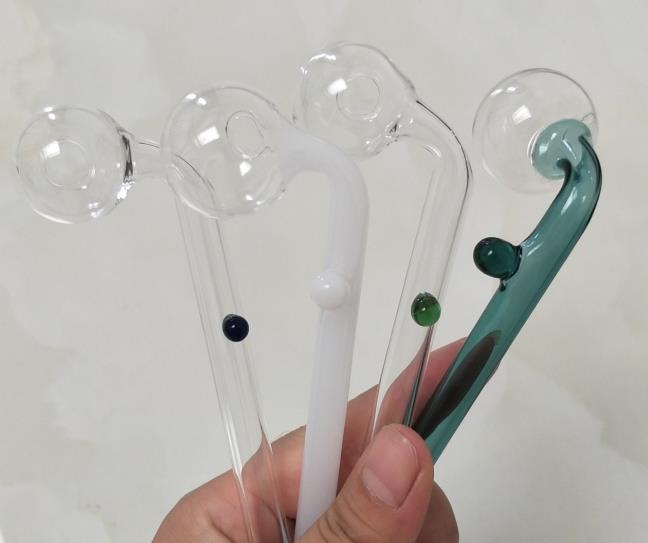 

Different color 5.5 -inch curved glass burner glass Bong smoking pipes with different colors of glass equalizer, random to send, free shippi