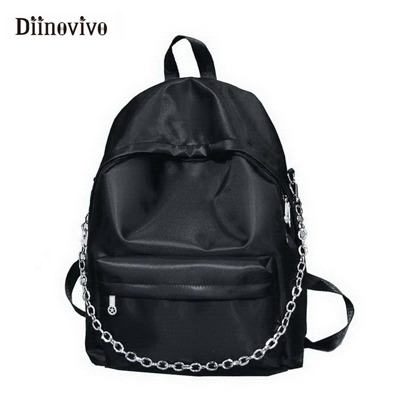 DIINOVIVO mode femmes Sac à dos chaîne Sac d'école femme Oxford grand coréen Sac à dos pour adolescente Sac A Main WHDV0663