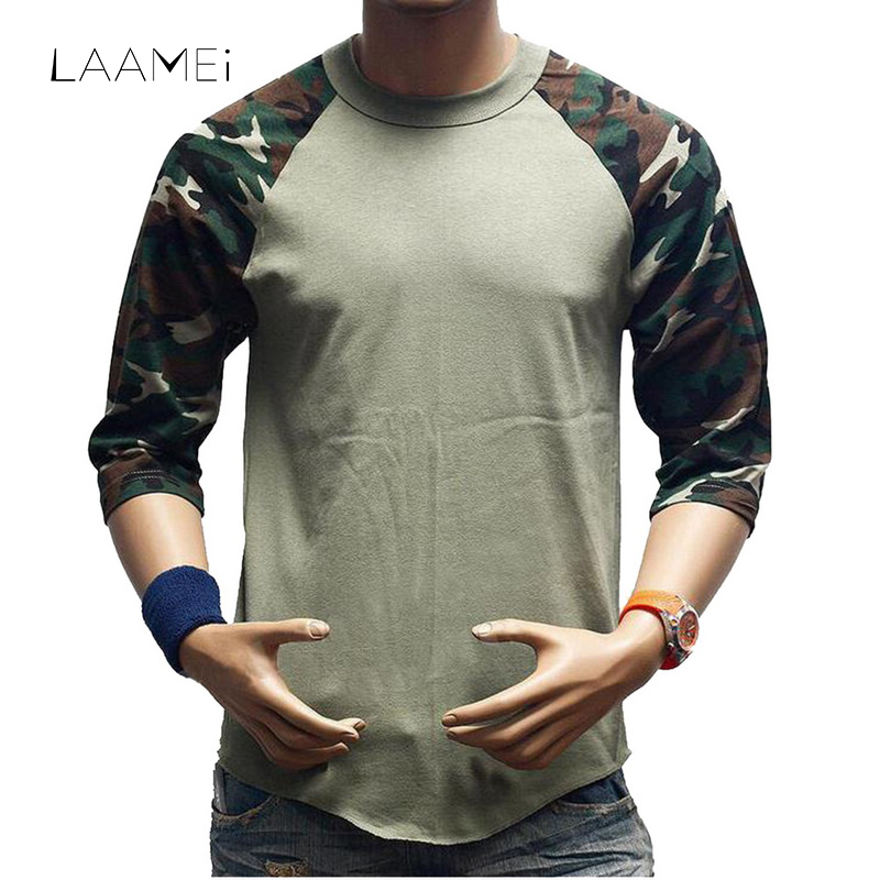 

Laamei Camouflage Casual Men' Shirts Long Sleeve Top Tees Half Sleeve Clothing Wear 2018 Spring Summer T-shirts Man Fashion New