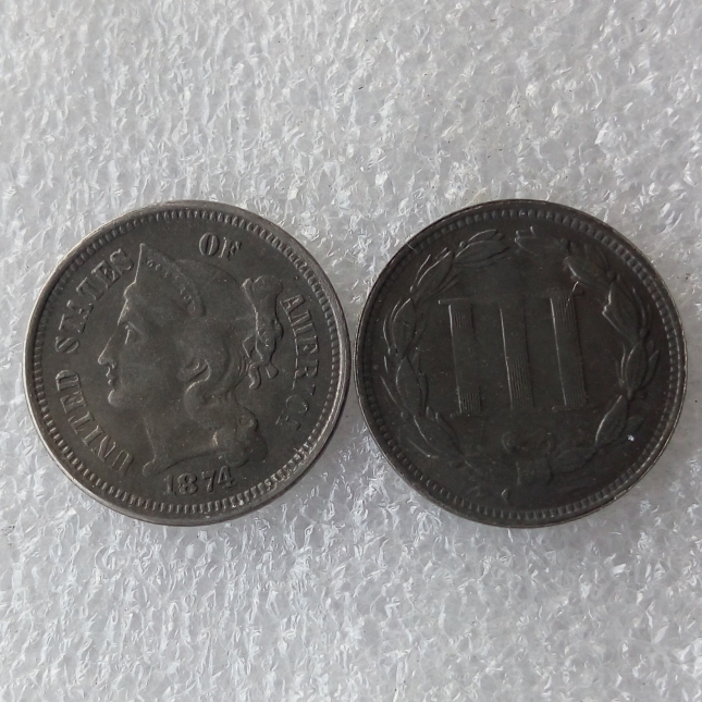 

US 1874 THREE CENT NICKEL Coin Copy Coins home decoration accessories