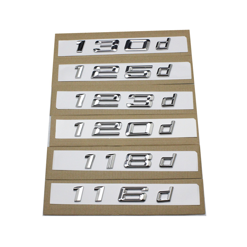 Argent Chrome 116 D Lettrage Arrière Coffre Couvercle De Coffre Badge Emblème pour BMW Série 1