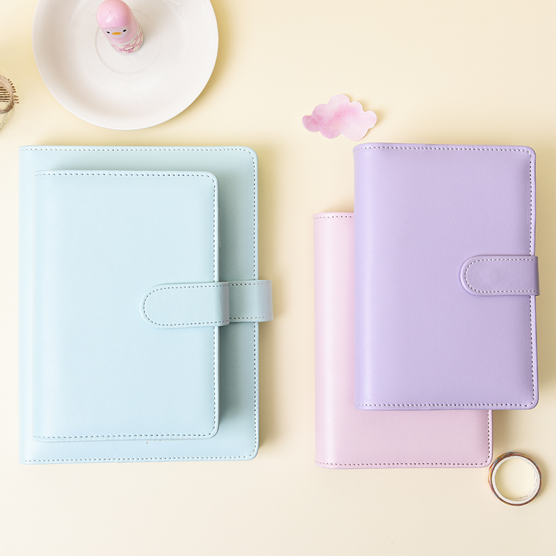A5 A6 Loose-leaf Notepad Macaron Candy Color Multifunctional Handbook Loose-leaf Notebook Spiral Binder Stationery For School-image-433692610