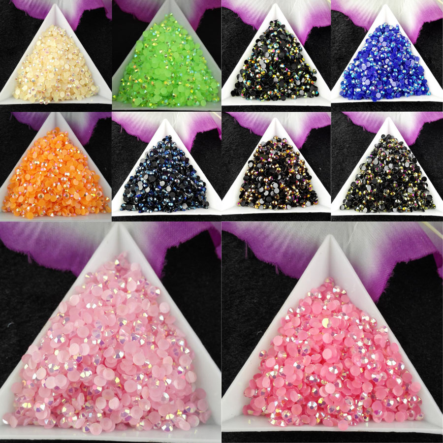 

10000pcs/bag SS12 3mm Color Jelly AB Resin Crystal Rhinestones FlatBack Super Glitter Nail Art Strass Wedding Decoration Beads Non HotFix 02