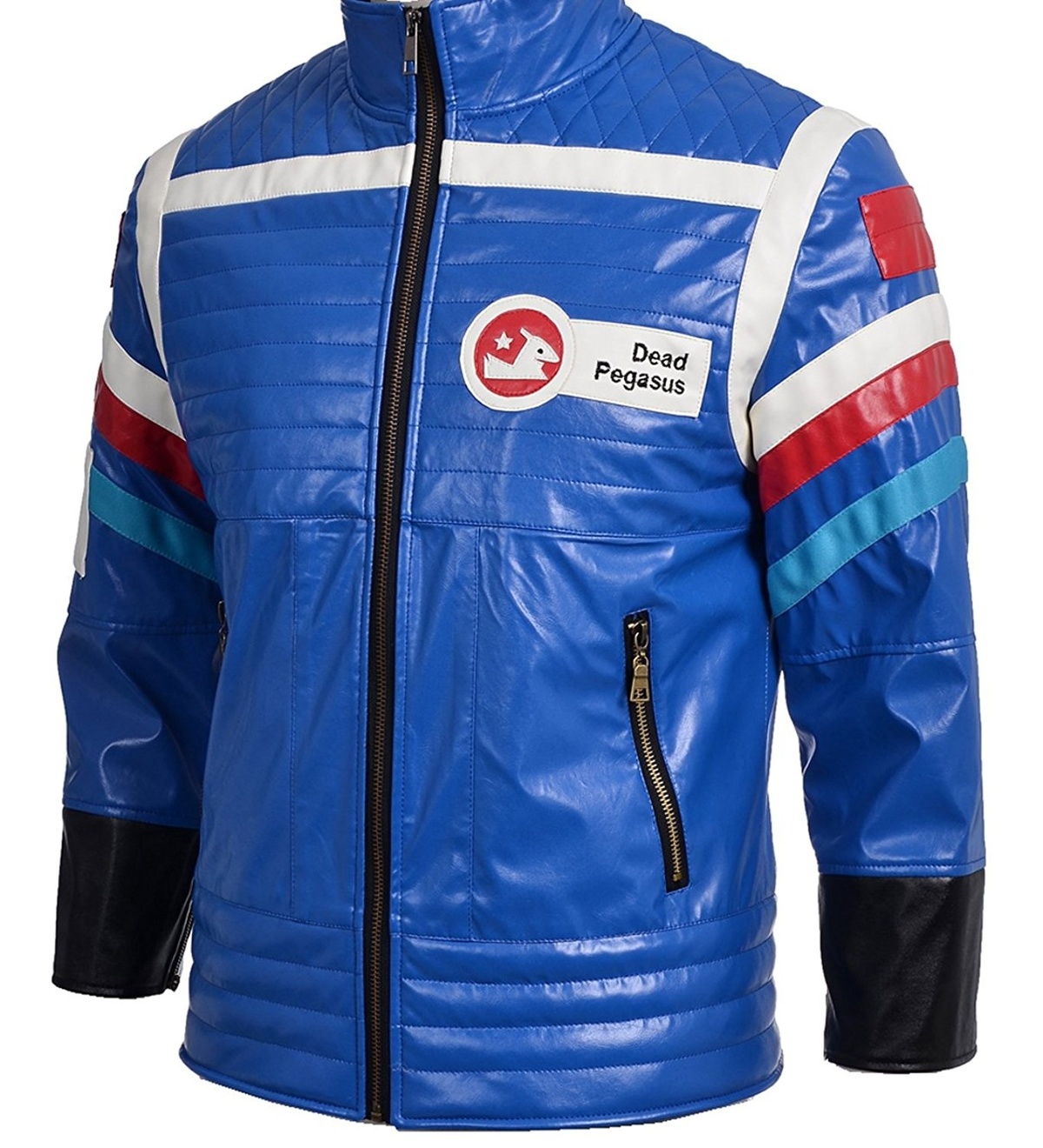 jaqueta de couro azul masculina