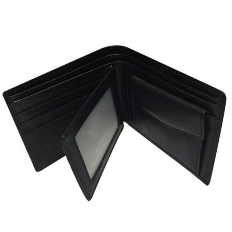 

100% Genuine Leather Male Wallet MB Cowhide Man Brand Card Holder Wallet With Coin Purse, Black