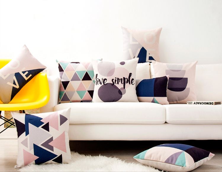 Pink Zebra Pillow Cover Linen Cotton Cushion Cover Geometric