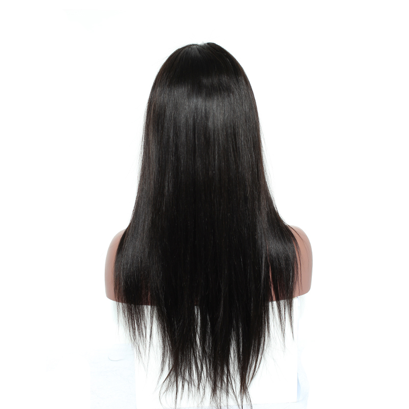 

Brazilian Silky Straight Lace Front Human Hair Wig For Black Woman 150% Density Lace Front Wigs with Baby Hair Natural Hairline Black Color, Natural color