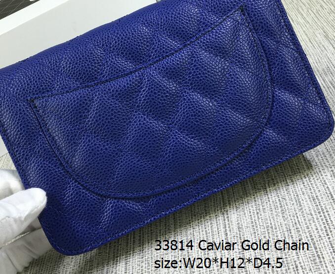 navy blue Caviar Leather Gold HW