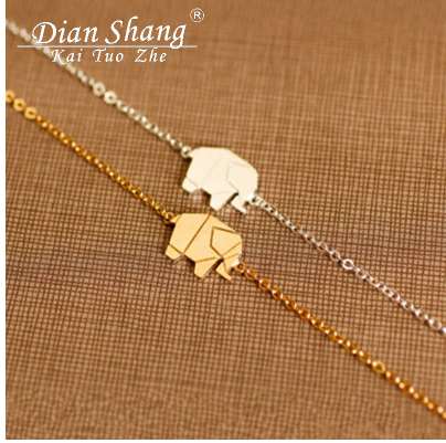 

Gold Color Charms Bracelet Femme Stainless Steel Women Dainty Jewelry Lucky Origami Elephant Bracelets Friendship Gifts BFF