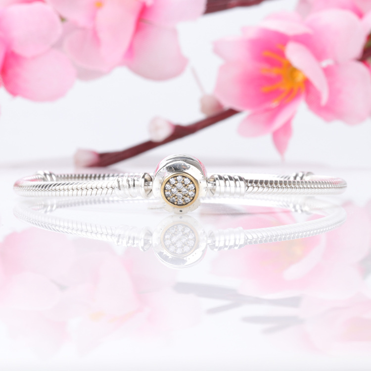 

New Price 925 Sterling Silver bracelet Bangle with LOGO Engraved for 1928047154 European Charms and Women DIY Jewelry Gift