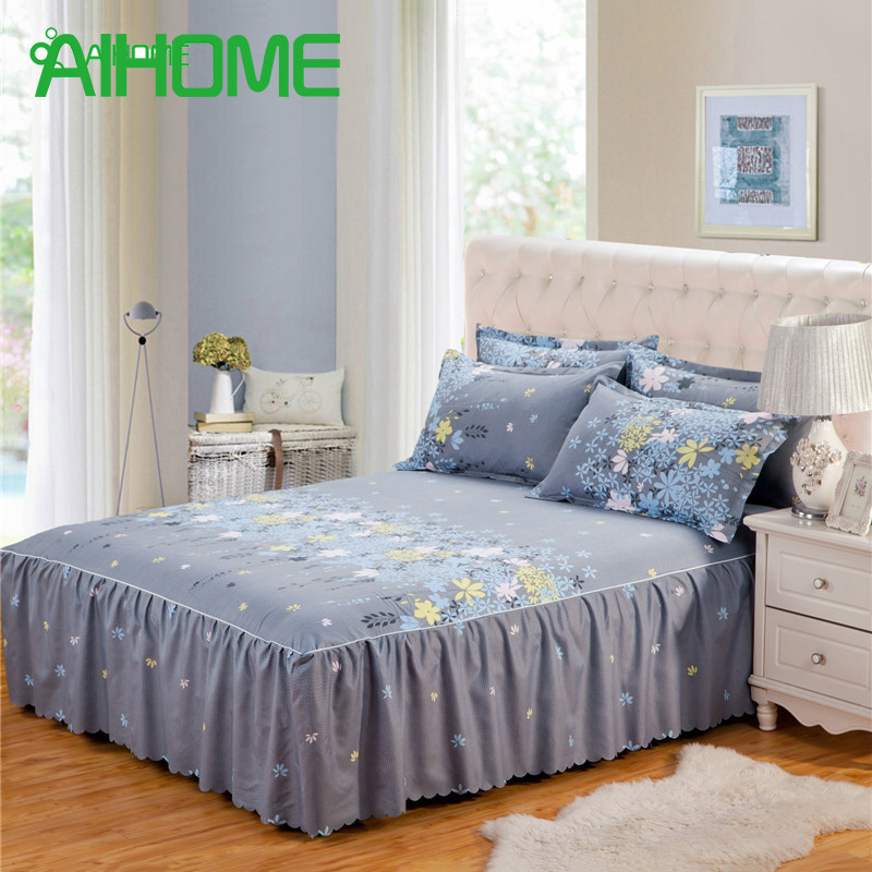 

Wholesale-Original Twill Printing Bed Skirt Matte Dust Ruffle Queen Size Bedspread Chandler Bed Skirt