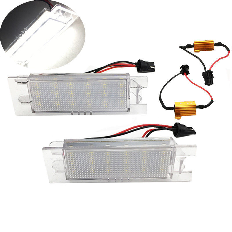 2pcs 12V 3528 SMD White LED License Plate Light Number Plate Lamp for Vauxhall Opel Astra Corsa D Astra H Zafira B Canbus No Error