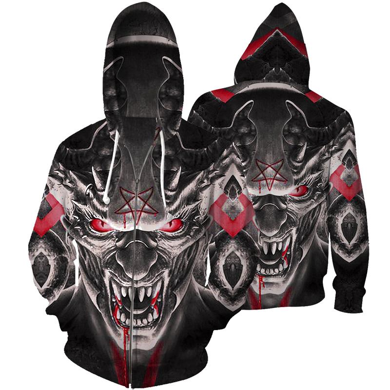 

New3D Skull Zipper Hoodies Men Classic Jacket Coats Street Outwear Casual Zip Up Pullover With Pocket S-5XL boy Hoodie Sweatshirts 4 Styles, Sz-004