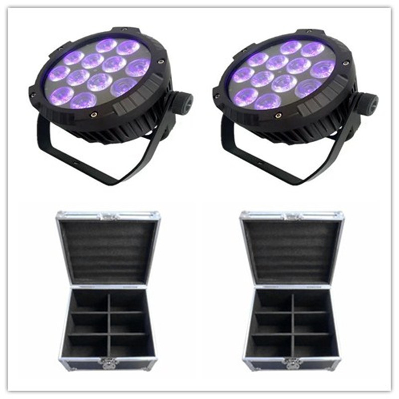 12 pieces with flightcase Outdoor stage lighting par ip65 12x18w 6 in1 led par light rgbwa uv waterproof led par 64 can-image-410880154