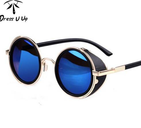 

DRESSUUP STEAMPUNK Retro COATING mens Vintage Round Sunglasses men women Sun Glasses Gafas Oculos De Sol Feminino