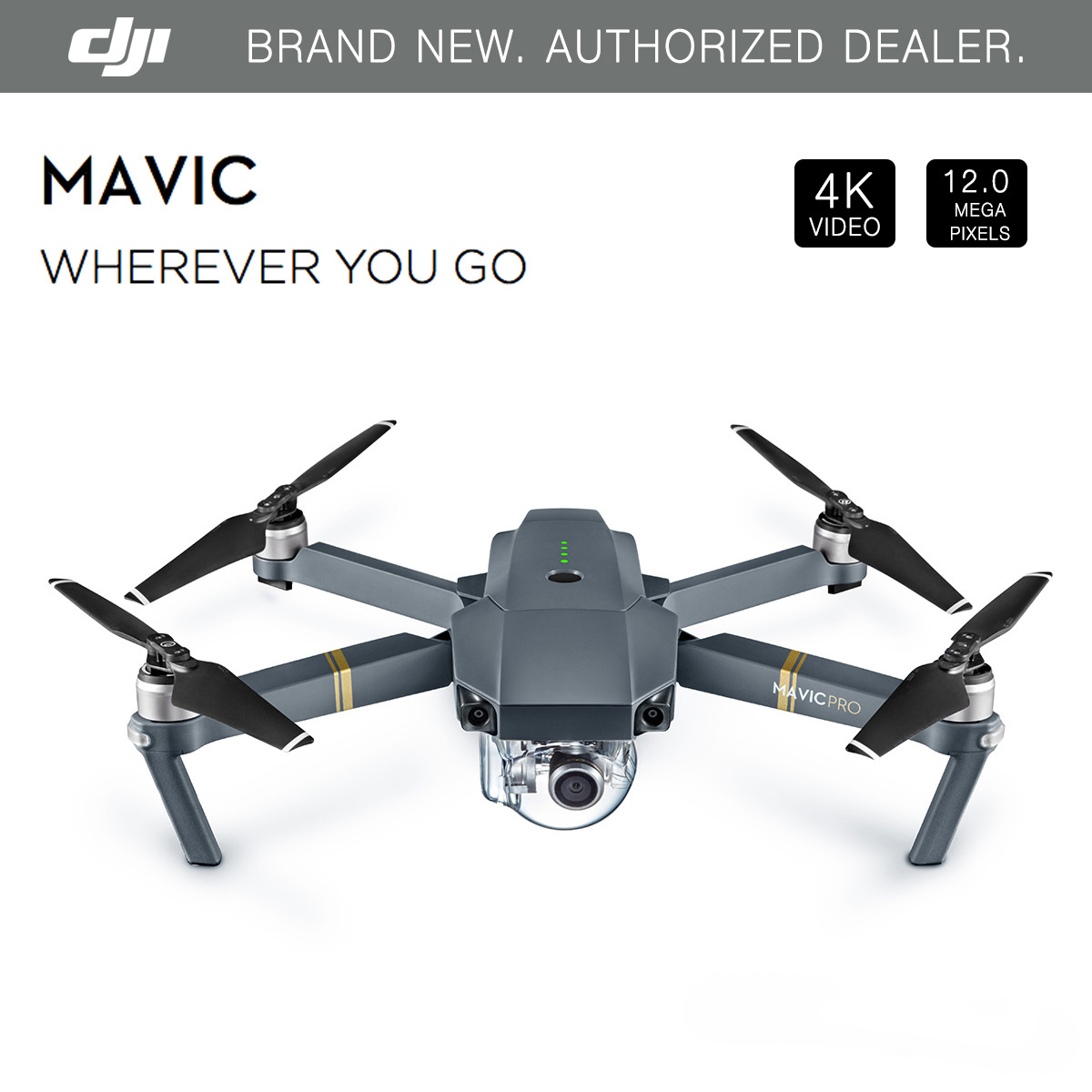 

Newest DJI Mavic Pro Fly Folding FPV Drone With 4K HD Camera OcuSync Live View GPS GLONASS System RC Quadcopter